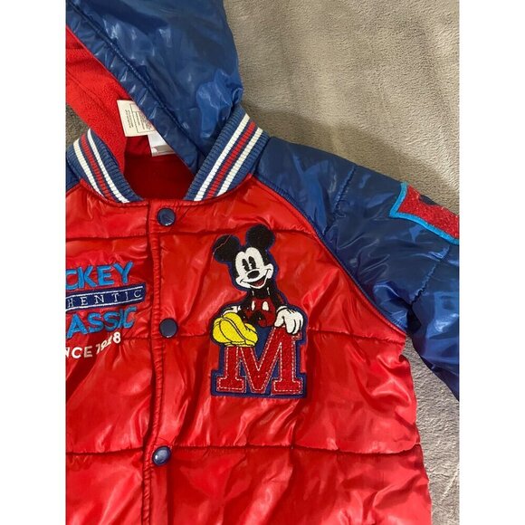 Disney Store Kids Full Zip Puffer Hooded Mickey Mouse Jacket - 5/6 - Picture 6 of 13